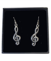 Treble Clef Pewter Earrings