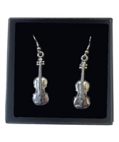 Violin Pewter Earrings