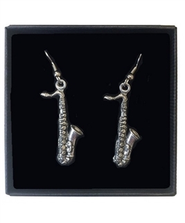 Saxophone Pewter Earrings