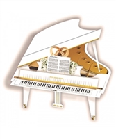 3 D Greeting Card - White Grand Piano