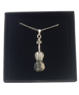 Violin Pewter Necklace