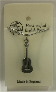 Spanish Guitar Pewter Necklace