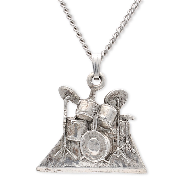 Drum Pewter Necklace