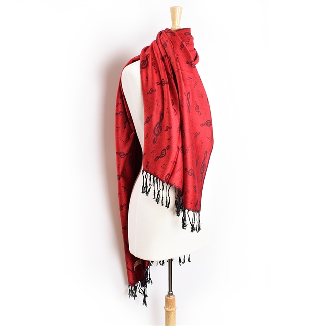 Pashmina Scarf - Red and Black