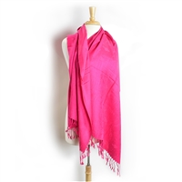Pashmina Scarf- Hot Pink with Treble Clef