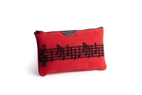 Suede Leather Music Makeup Bag