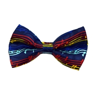 Navy and Music Notes Bow Tie