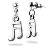 Silver Double Eighth Note Earrings