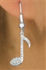 Eighth Note Genuine Crystal Earrings