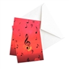 Music Notes with Flowers Boxed Notecards