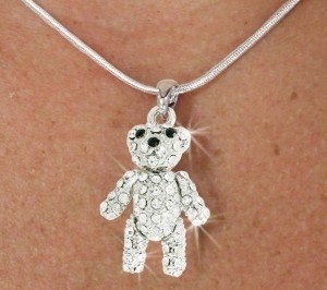 Teddy Bear - Crystal Necklace