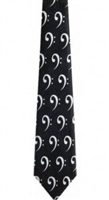 Handmade Tie - Bass Clef in Black