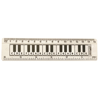 White and Black Keyboard 6in Ruler