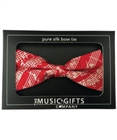 Bow Tie-Silk- Red and White Mozart Manuscript