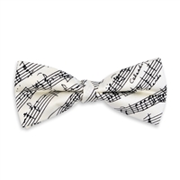 White Mozart Silk Bow Tie-Made in England