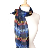 Fashion Scarf - Colorful Notes on Navy