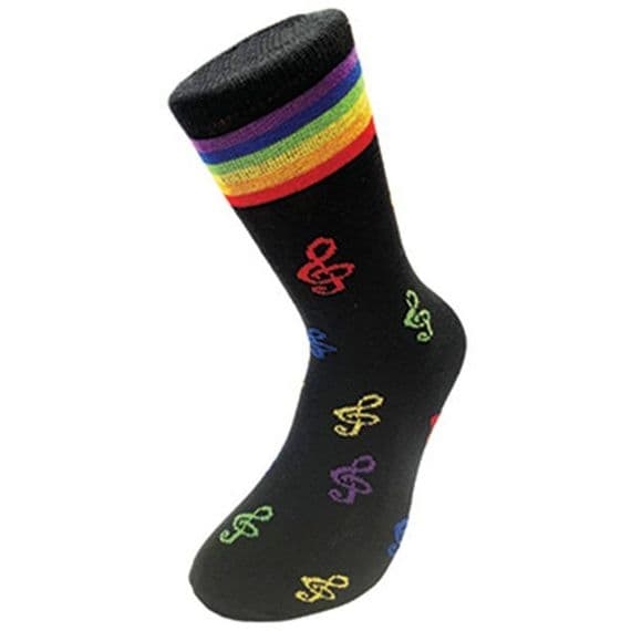 Rainbow Treble Clef Socks