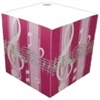 Pink Striped Music Note Cube
