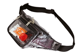 B1108-Clear 3-Zipper Fanny Pack