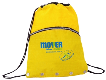 B3005 - Crinkled Nylon Drawstring Backpack with Vented Front Pocket