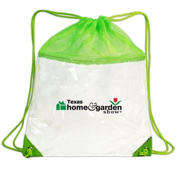 B3072 - The Clear Vinyl/Mesh Drawstring Backpack