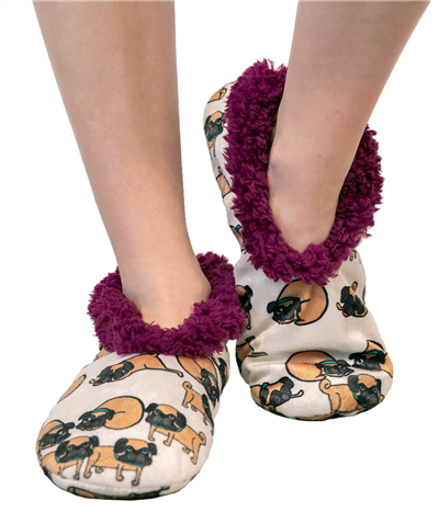 Snug as a Pug Fuzzy Feet Slippers