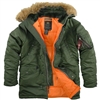 Alpha Slim Fit N-3B Olive Parka