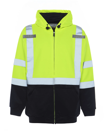 Hi-Viz Full Zip Hooded Soft Shell