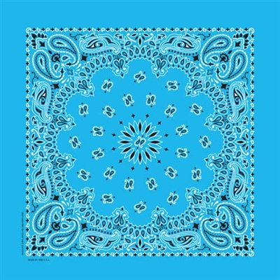 Lt Blue Paisley Bandana