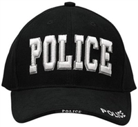 HAT POLICE TEXT BLACK