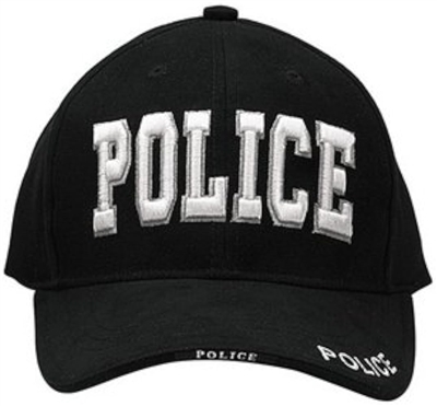 HAT POLICE TEXT BLACK