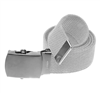 44" Military Style Web Belt with Silver Buckle- Grey