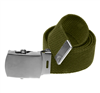 54" Military Style Web Belt with Silver Buckle- Olive