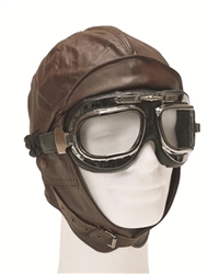 Military Style Leather Flight Helmet