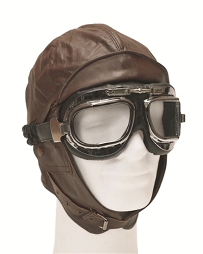 Military Style Leather Flight Helmet