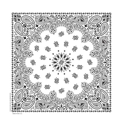 WHITE PAISLEY BANDANA