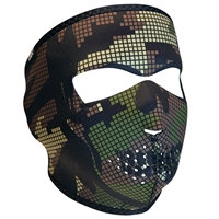 Half Mask Neoprene Digi Woodland Camo Skull
