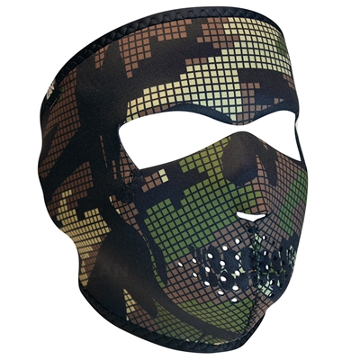 Half Mask Neoprene Digi Woodland Camo Skull