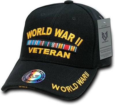 HAT BLACK WWII VETERAN