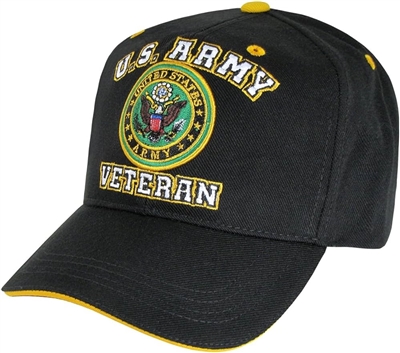 BLACK ARMY LOGO VETERAN HAT