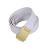 44" Military Style Web Belt with Gold Buckle- White