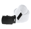 44" Military Style Web Belt with Black Buckle- White