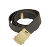 54" Military Style Web Belt with Gold Buckle- Olive