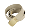 54" Military Style Web Belt with Gold Buckle- Khaki