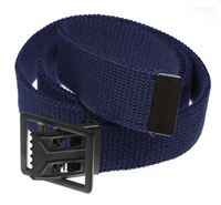 44" Military Style Web Belt with Open Face Buckle-Navy