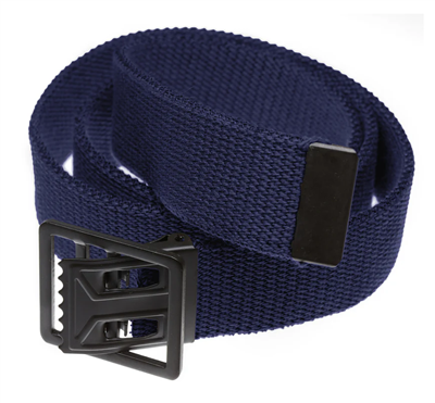 44" Military Style Web Belt with Open Face Buckle-Navy