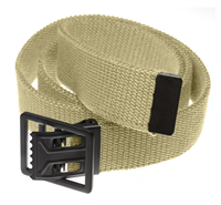 44" Military Style Web Belt with Open Face Buckle-Khaki