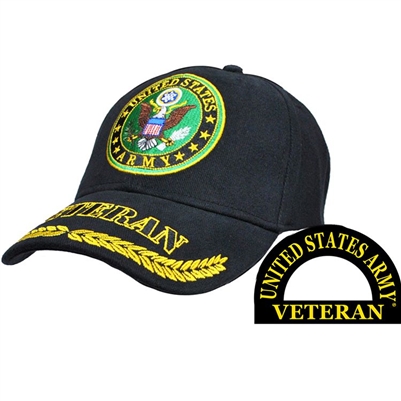 HAT ARMY VETERAN BLACK