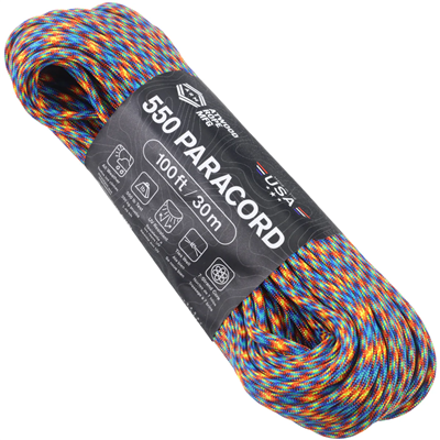 100' 550 Paracord - Fire & Ice