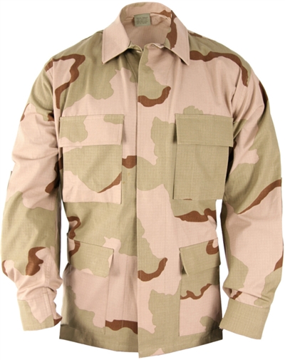 Used 3-Color Desert Camouflage BDU Top